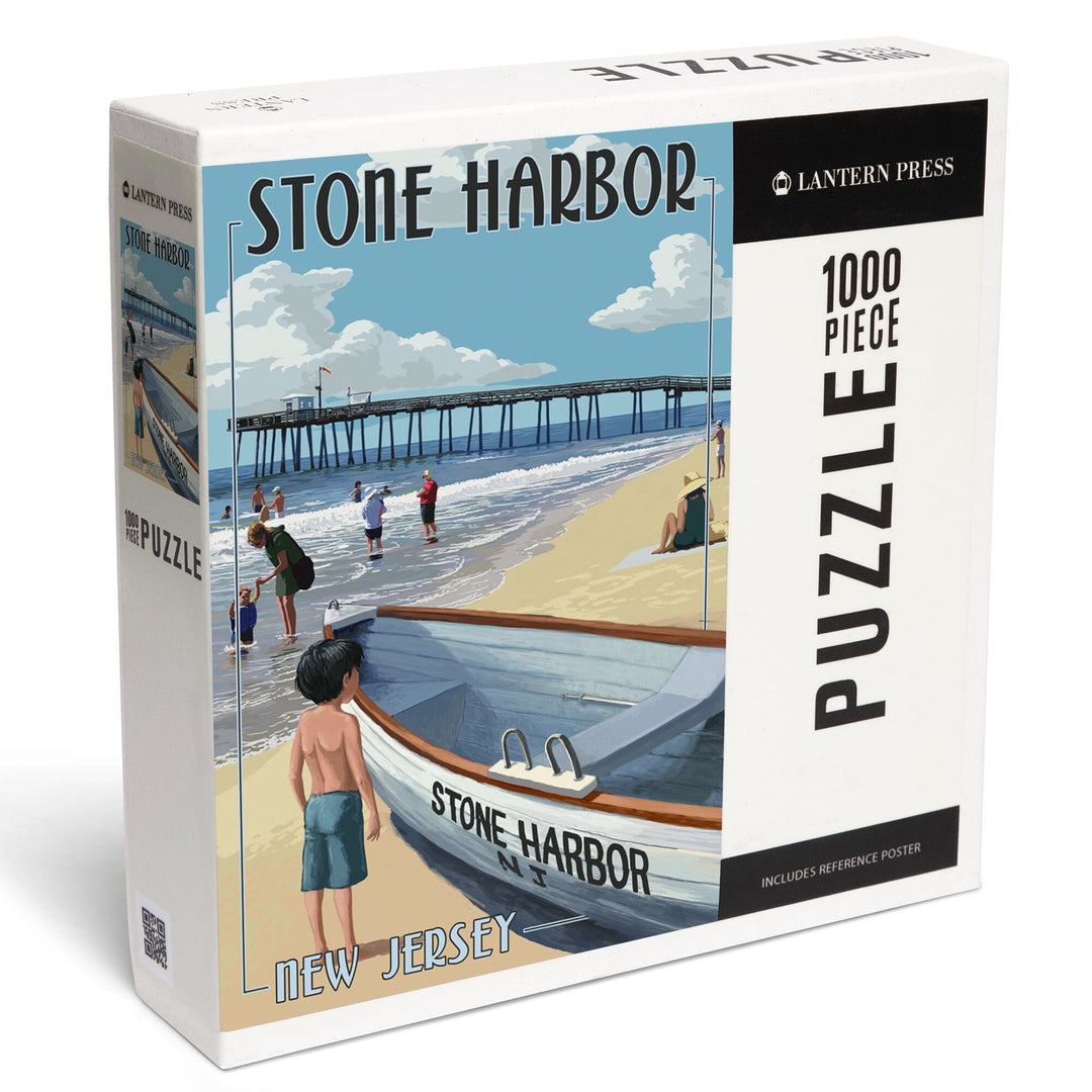 Stone Harbor, New Jersey, Lifeboat, Jigsaw Puzzle Puzzle Lantern Press 