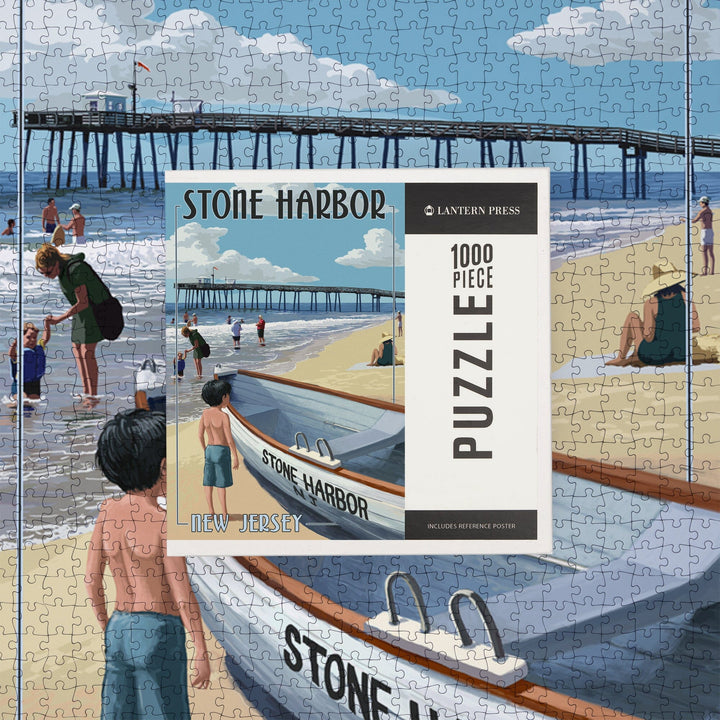 Stone Harbor, New Jersey, Lifeboat, Jigsaw Puzzle Puzzle Lantern Press 