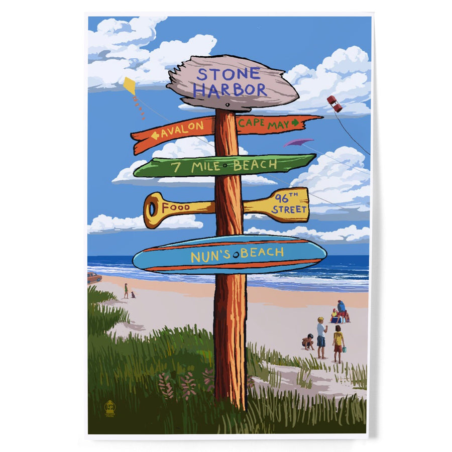 Stone Harbor, New Jersey, Sign Destinations, Art & Giclee Prints Art Lantern Press 