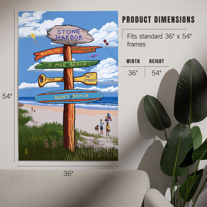 Stone Harbor, New Jersey, Sign Destinations, Art & Giclee Prints Art Lantern Press 