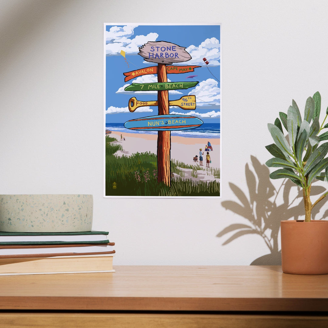 Stone Harbor, New Jersey, Sign Destinations, Art & Giclee Prints Art Lantern Press 