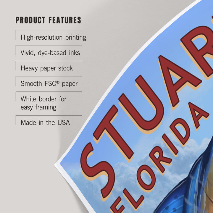 Stuart, Florida, Marlin Fishing Scene, Art & Giclee Prints Art Lantern Press 