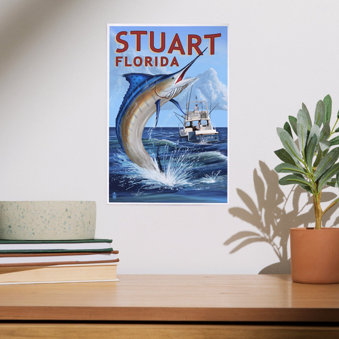 Stuart, Florida, Marlin Fishing Scene, Art & Giclee Prints Art Lantern Press 