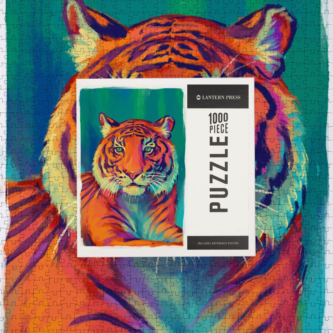 Sumatran Tiger, Vivid, Jigsaw Puzzle Puzzle Lantern Press 