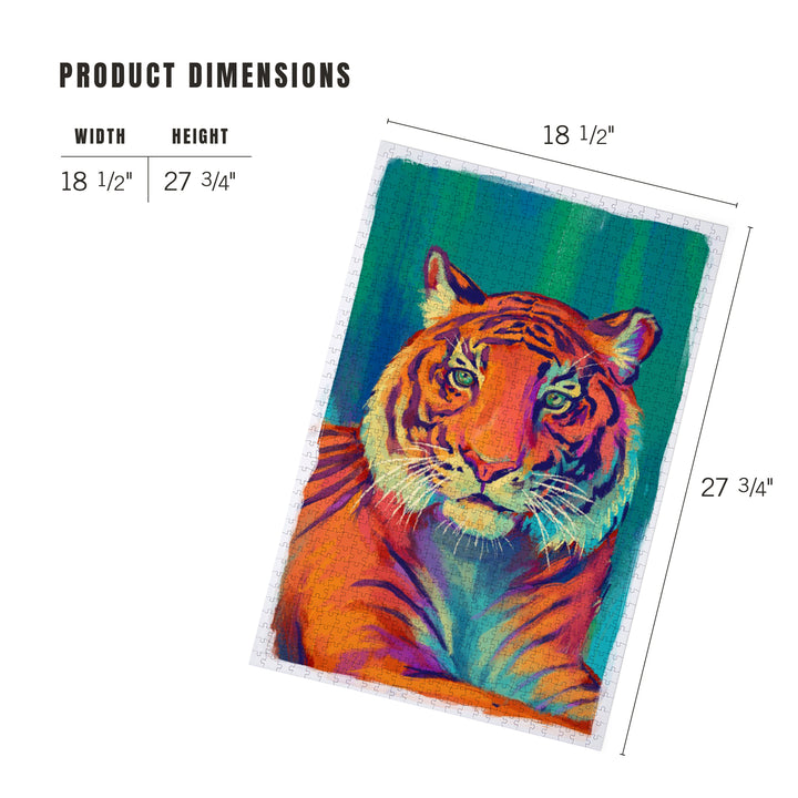 Sumatran Tiger, Vivid, Jigsaw Puzzle Puzzle Lantern Press 