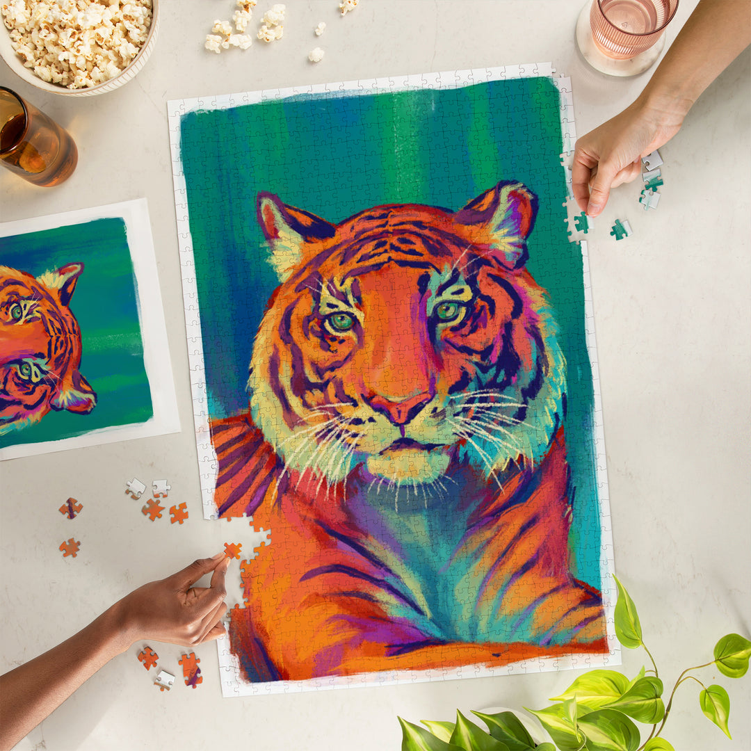 Sumatran Tiger, Vivid, Jigsaw Puzzle Puzzle Lantern Press 