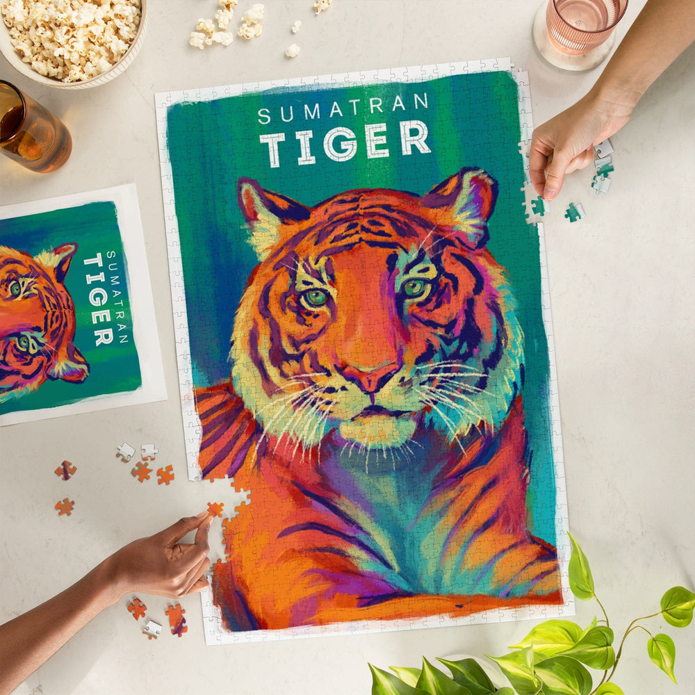 Sumatran Tiger, Vivid Series, Jigsaw Puzzle Puzzle Lantern Press 