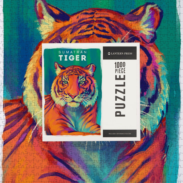 Sumatran Tiger, Vivid Series, Jigsaw Puzzle Puzzle Lantern Press 