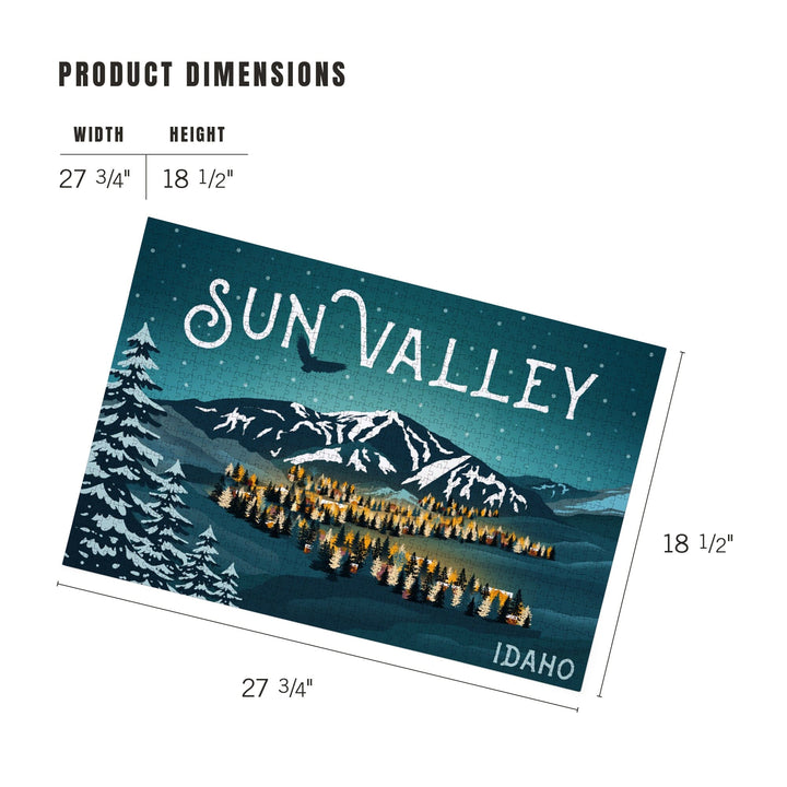 Sun Valley, Idaho, Bald Mountain and Town, Jigsaw Puzzle Puzzle Lantern Press 