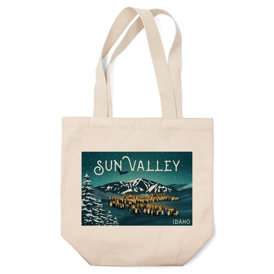 Sun Valley, Idaho, Bald Mountain and Town, Tote Bag Totes Lantern Press 