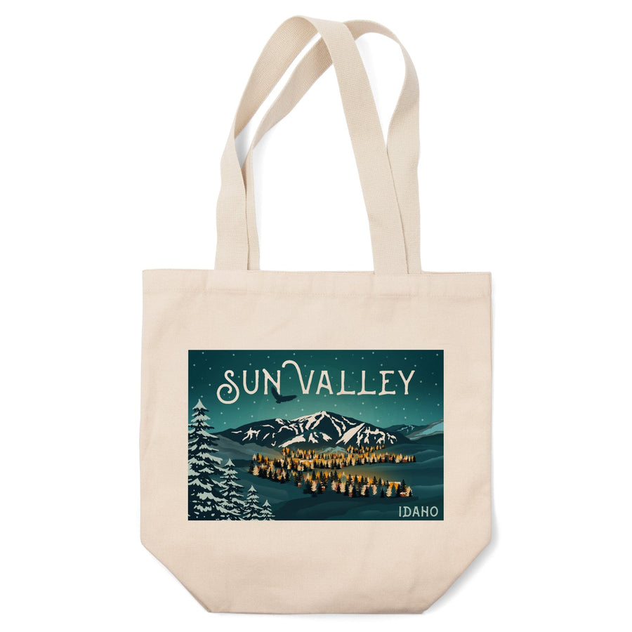 Sun Valley, Idaho, Bald Mountain and Town, Tote Bag Totes Lantern Press 