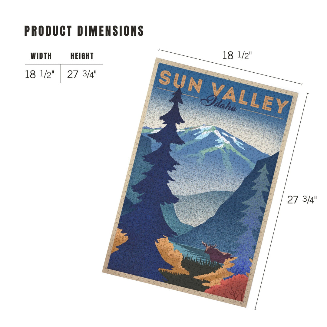 Sun Valley, Idaho, Bald Mountain, Lithograph, Jigsaw Puzzle Puzzle Lantern Press 