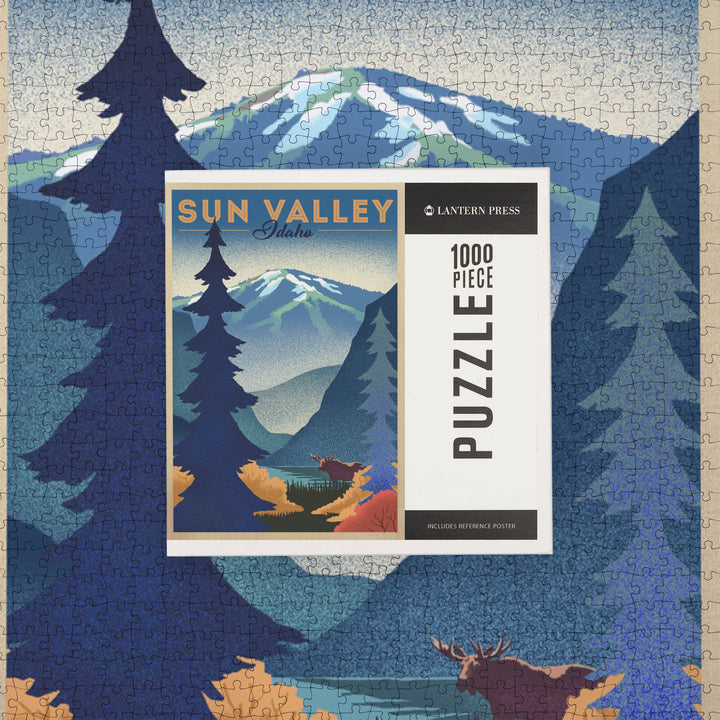 Sun Valley, Idaho, Bald Mountain, Lithograph, Jigsaw Puzzle Puzzle Lantern Press 