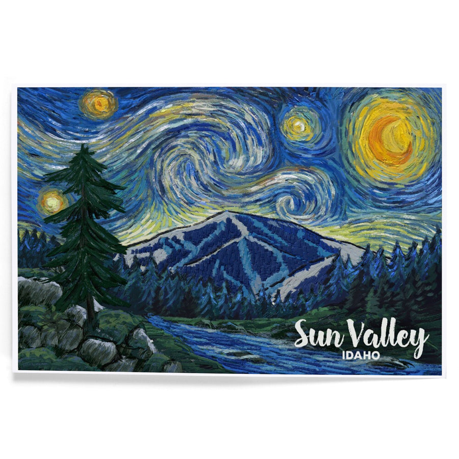 Sun Valley, Idaho, Bald Mountain, Starry Night, Art & Giclee Prints Art Lantern Press 