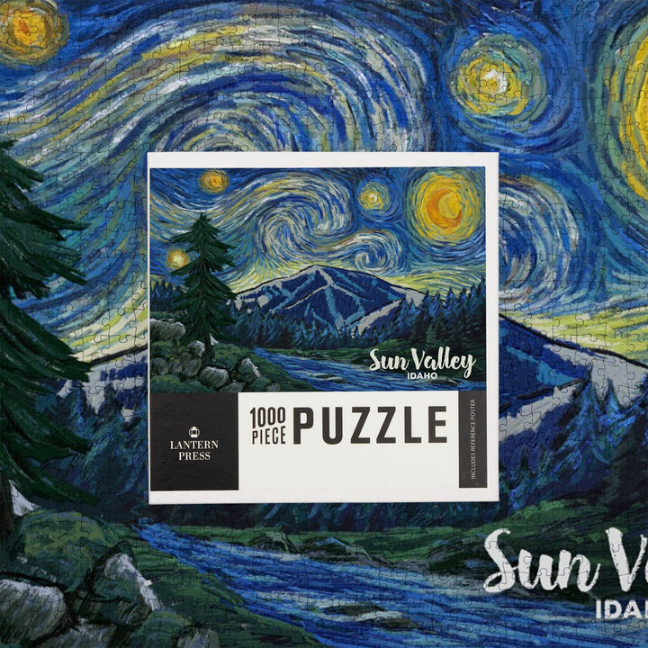 Sun Valley, Idaho, Bald Mountain, Starry Night, Jigsaw Puzzle Puzzle Lantern Press 