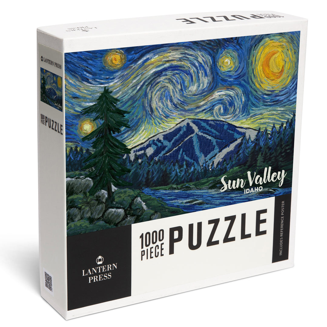 Sun Valley, Idaho, Bald Mountain, Starry Night, Jigsaw Puzzle Puzzle Lantern Press 