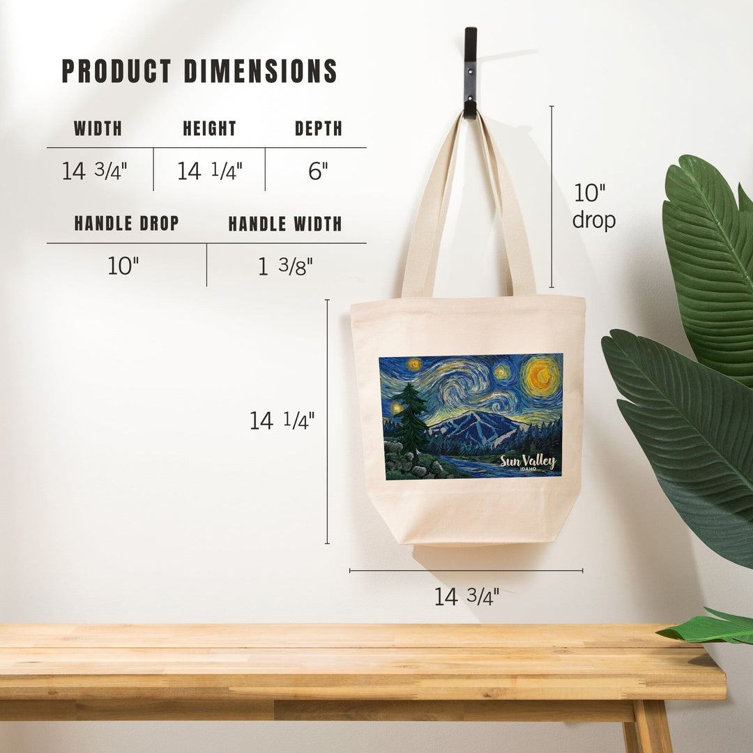 Sun Valley, Idaho, Bald Mountain, Starry Night, Tote Bag Totes Lantern Press 
