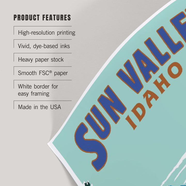 Sun Valley, Idaho, Explorer Series, Blue, Art & Giclee Prints Art Lantern Press 