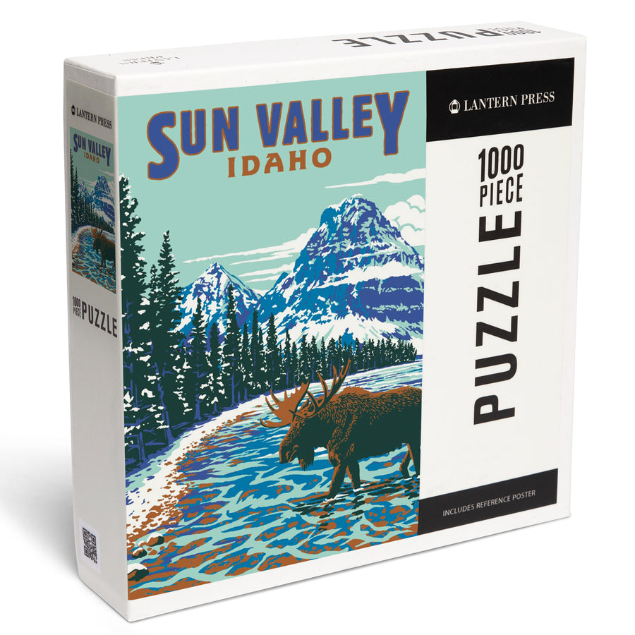 Sun Valley, Idaho, Explorer Series, Blue, Jigsaw Puzzle Puzzle Lantern Press 