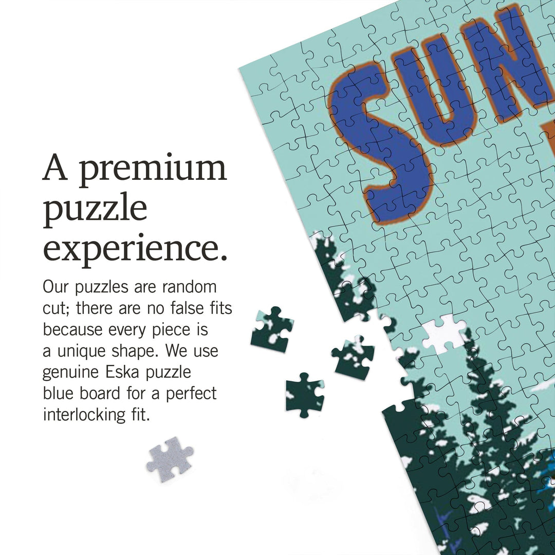 Sun Valley, Idaho, Explorer Series, Blue, Jigsaw Puzzle Puzzle Lantern Press 