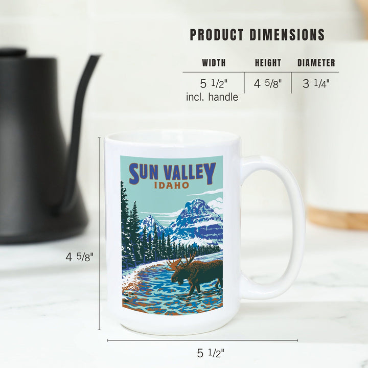 Sun Valley, Idaho, Explorer Series, Blue, Lantern Press Artwork, Ceramic Mug Mugs Lantern Press 