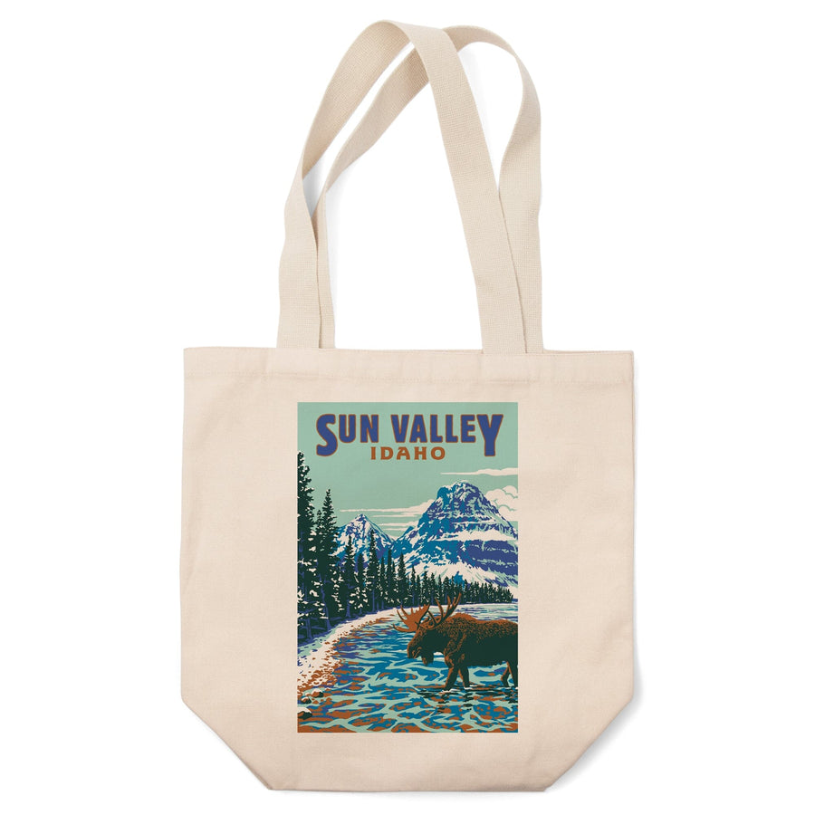 Sun Valley, Idaho, Explorer Series, Blue, Lantern Press Artwork, Tote Bag Totes Lantern Press 