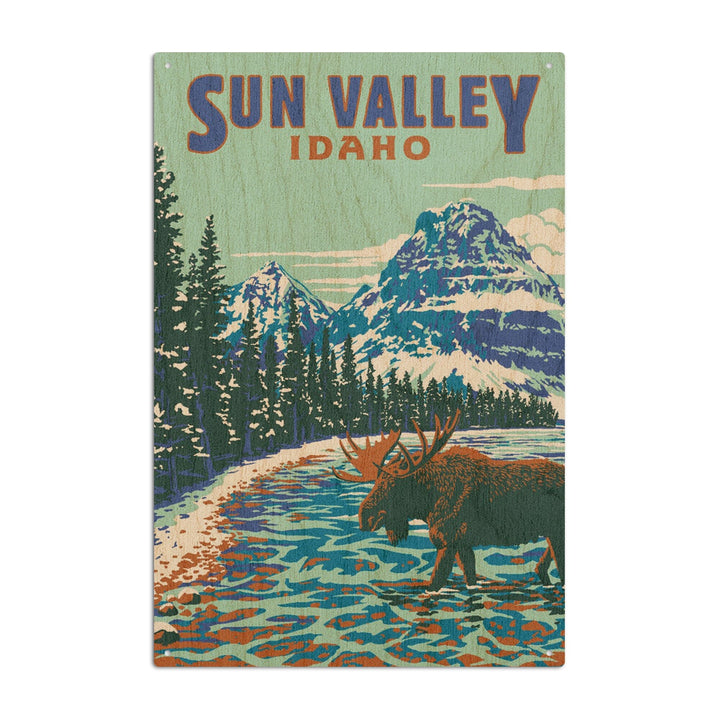 Sun Valley, Idaho, Explorer Series, Blue, Lantern Press Artwork, Wood Signs and Postcards Wood Lantern Press 10 x 15 Wood Sign 