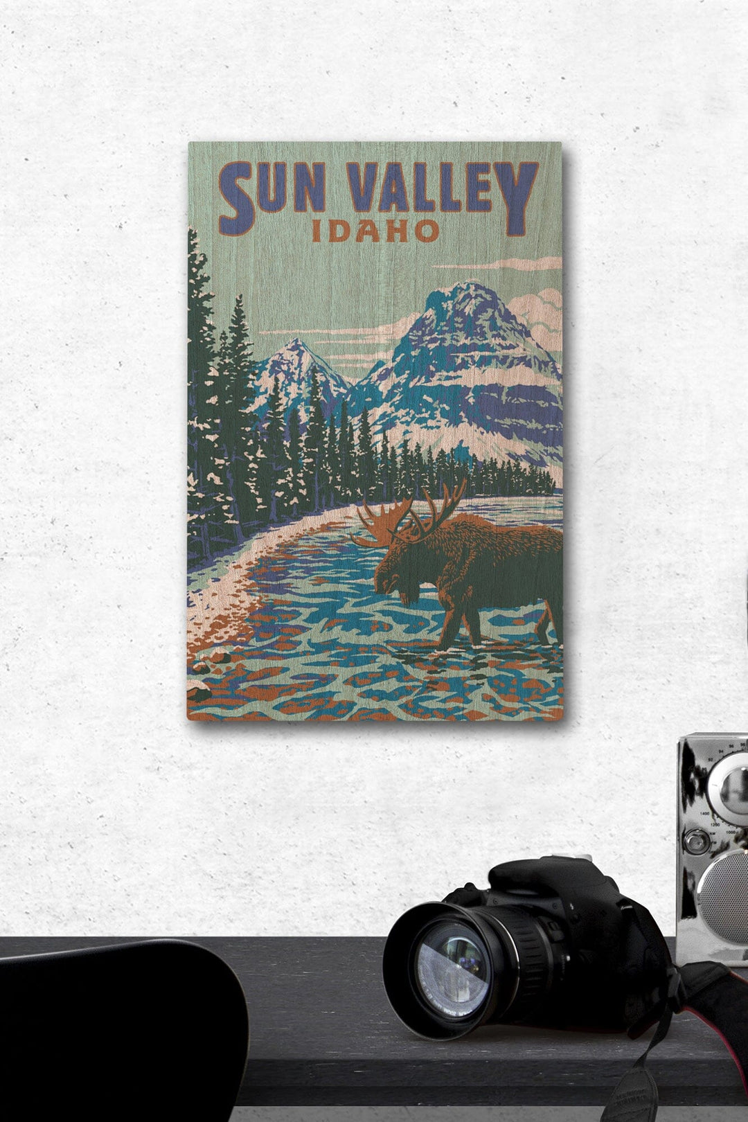 Sun Valley, Idaho, Explorer Series, Blue, Lantern Press Artwork, Wood Signs and Postcards Wood Lantern Press 12 x 18 Wood Gallery Print 