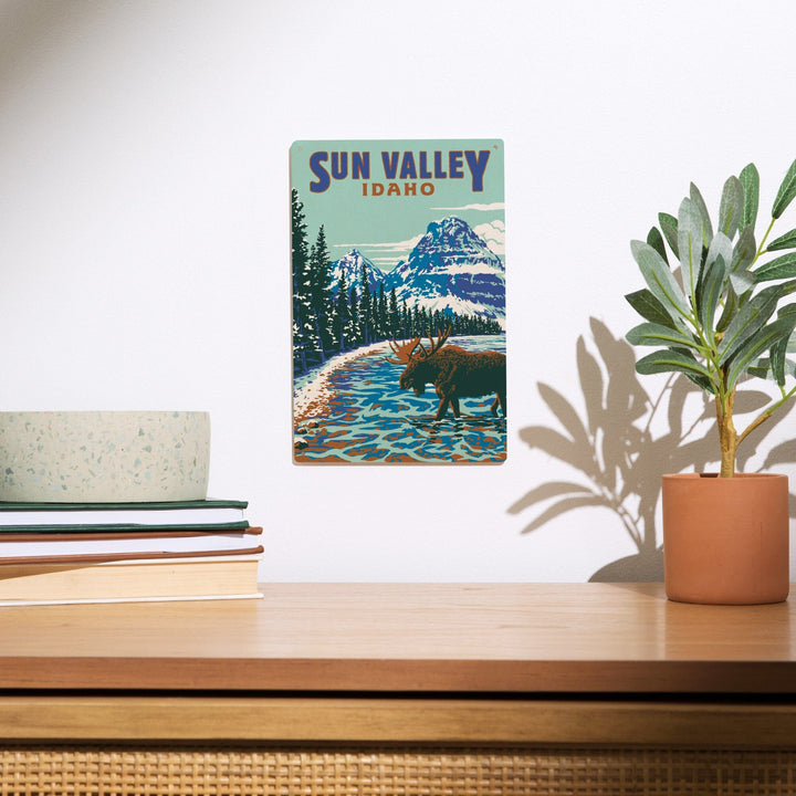 Sun Valley, Idaho, Explorer Series, Blue, Lantern Press Artwork, Wood Signs and Postcards Wood Lantern Press 