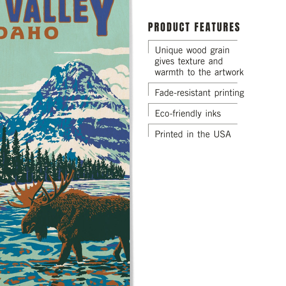 Sun Valley, Idaho, Explorer Series, Blue, Lantern Press Artwork, Wood Signs and Postcards Wood Lantern Press 