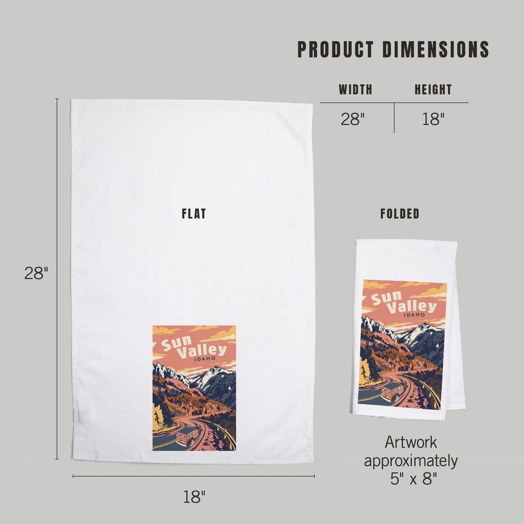 Sun Valley, Idaho, Explorer Series, Organic Cotton Kitchen Tea Towels Kitchen Lantern Press 
