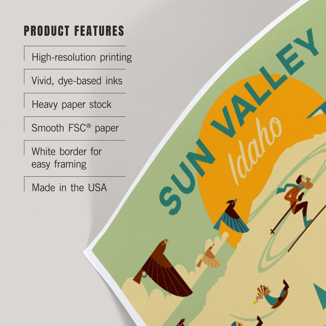 Sun Valley, Idaho, Geometric, Art & Giclee Prints Art Lantern Press 