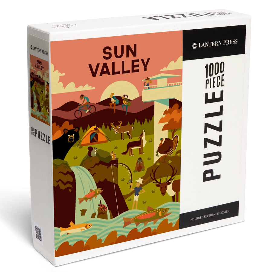 Sun Valley, Idaho, Geometric Series, Jigsaw Puzzle Puzzle Lantern Press 