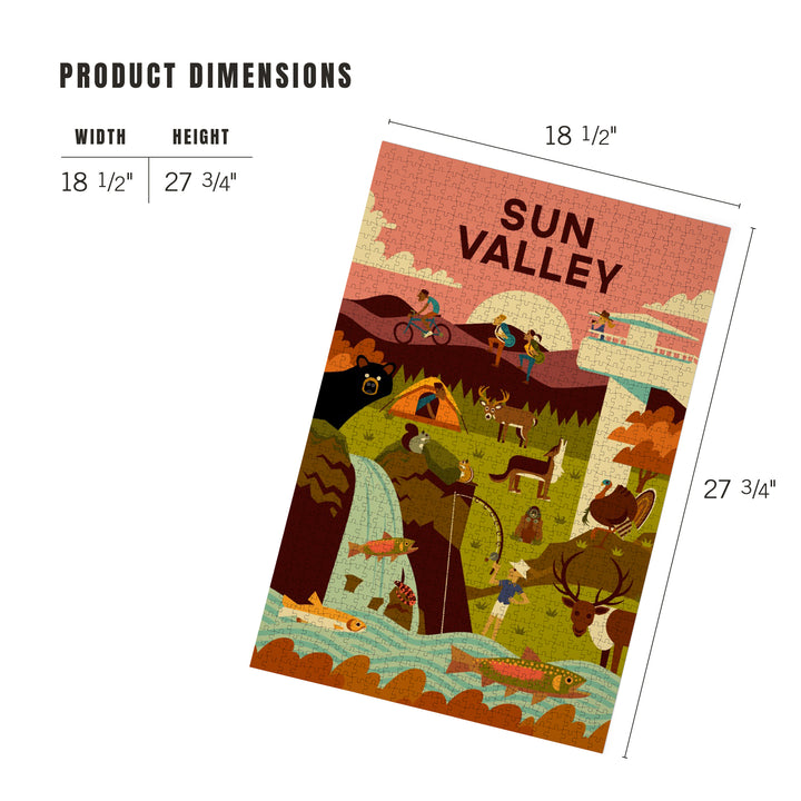 Sun Valley, Idaho, Geometric Series, Jigsaw Puzzle Puzzle Lantern Press 
