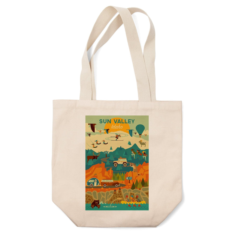 Sun Valley, Idaho, Geometric, Tote Bag Totes Lantern Press 