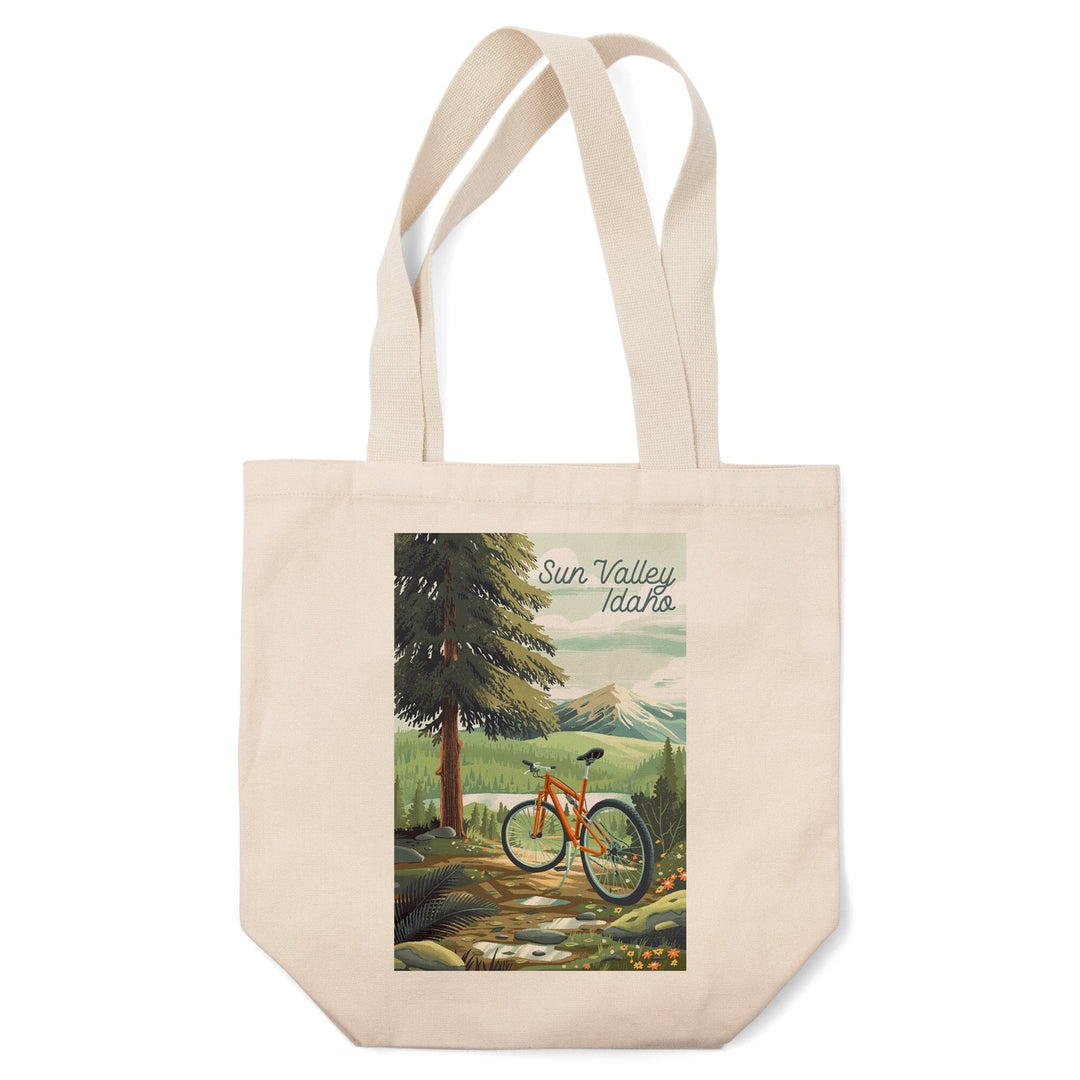 Sun Valley, Idaho, Off To Wander, Cycling with Mountains, Tote Bag Totes Lantern Press 