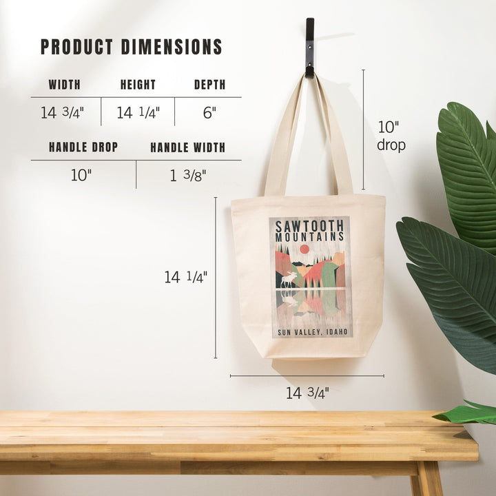 Sun Valley, Idaho, Sawtooth Mountains, Moose, Geometric Opacity, Tote Bag Totes Lantern Press 
