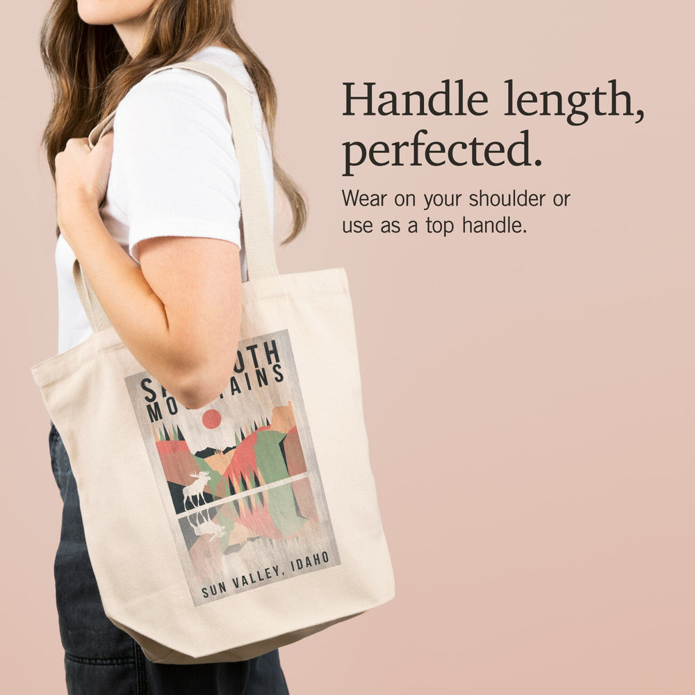 Sun Valley, Idaho, Sawtooth Mountains, Moose, Geometric Opacity, Tote Bag Totes Lantern Press 
