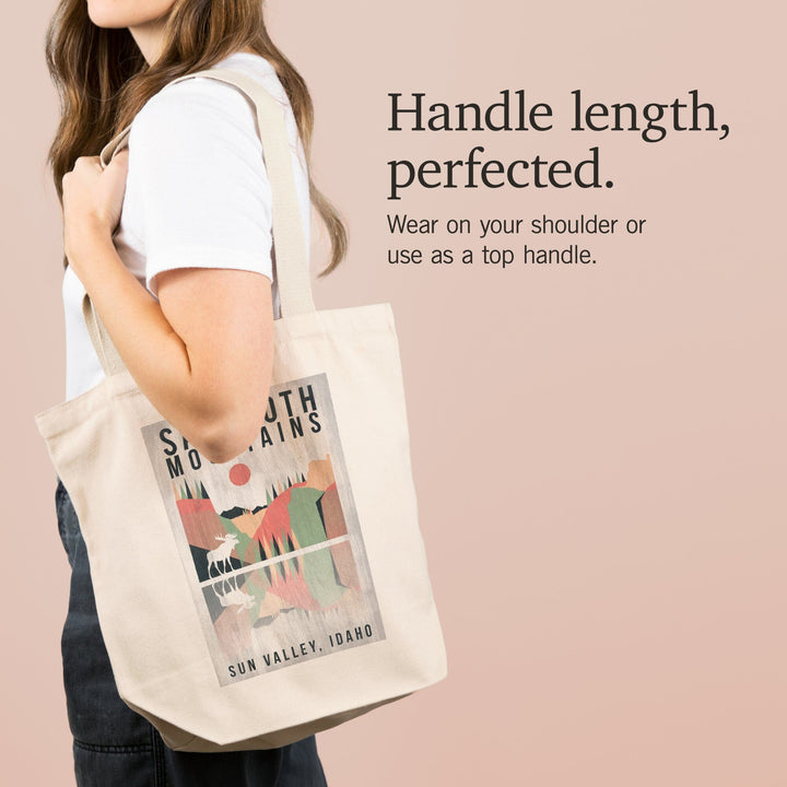 Sun Valley, Idaho, Sawtooth Mountains, Moose, Geometric Opacity, Tote Bag Totes Lantern Press 