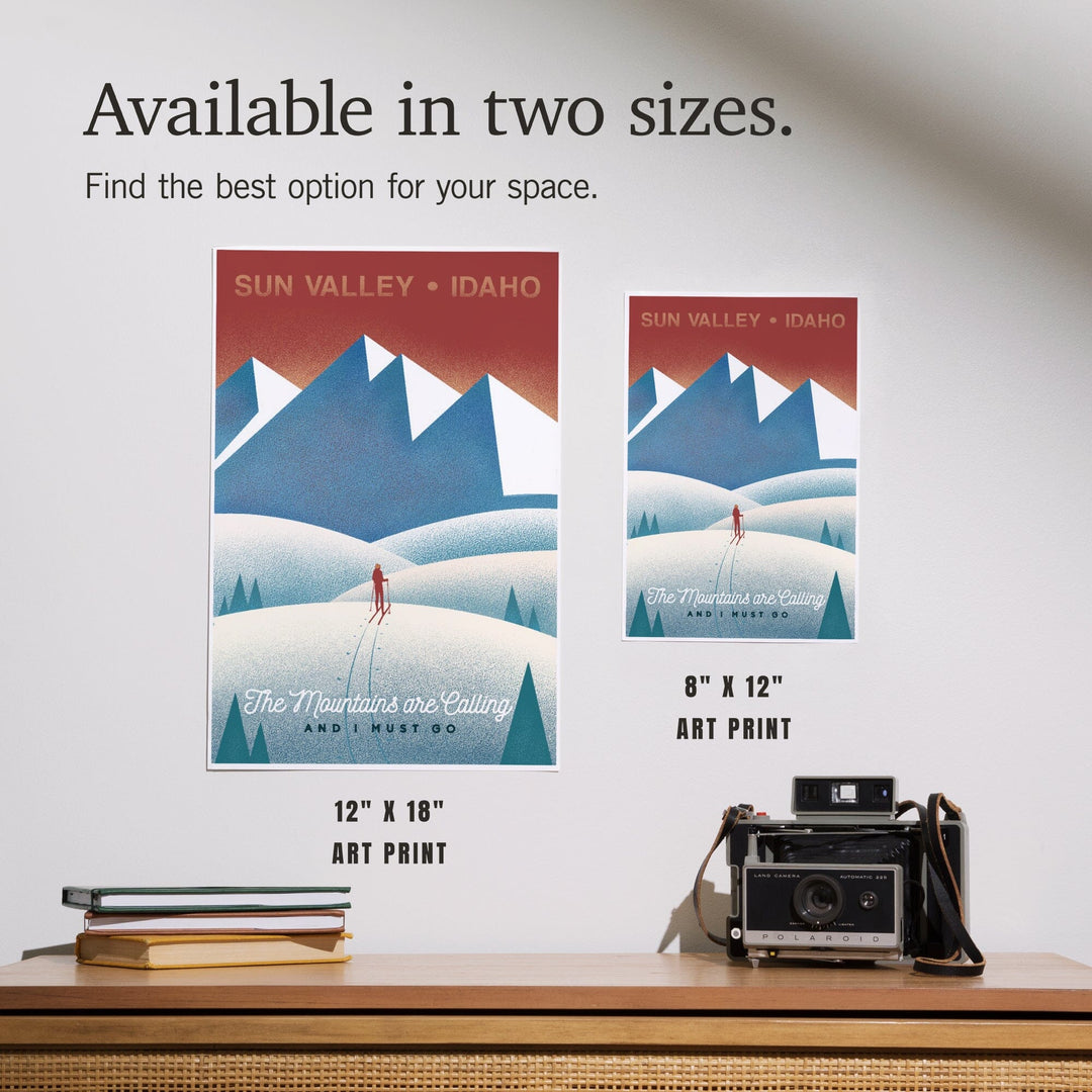 Sun Valley, Idaho, Skier In the Mountains, Litho, Art & Giclee Prints Art Lantern Press 