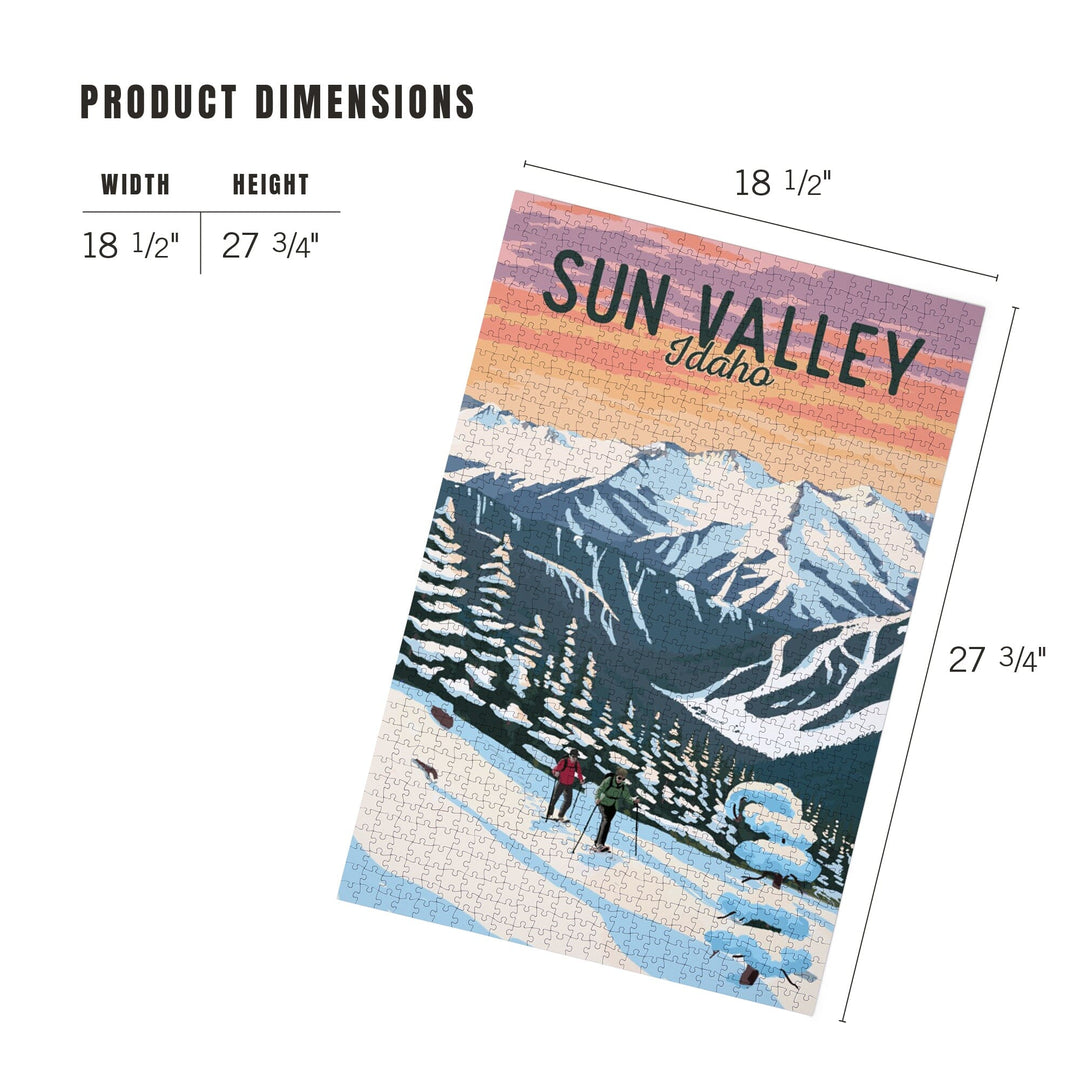 Sun Valley, Idaho, Winter Snowshoers, Jigsaw Puzzle Puzzle Lantern Press 