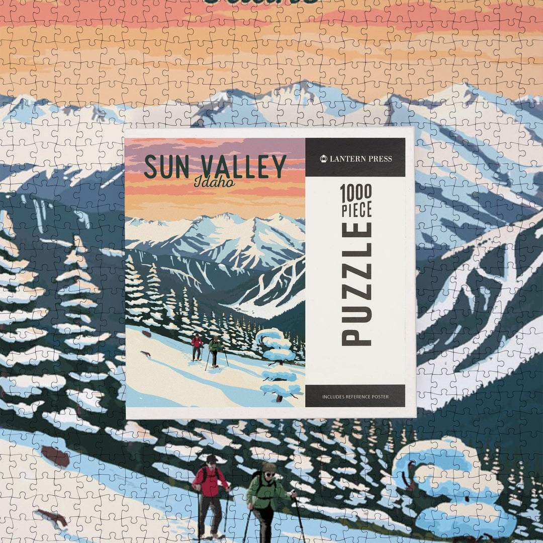 Sun Valley, Idaho, Winter Snowshoers, Jigsaw Puzzle Puzzle Lantern Press 