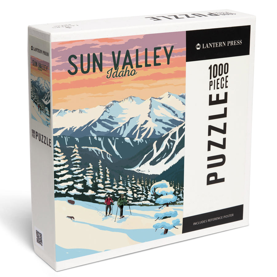 Sun Valley, Idaho, Winter Snowshoers, Jigsaw Puzzle Puzzle Lantern Press 
