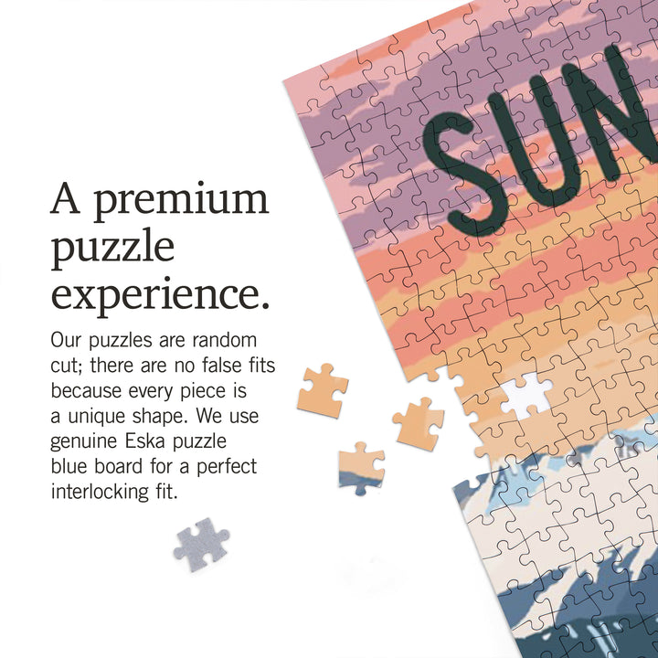 Sun Valley, Idaho, Winter Snowshoers, Jigsaw Puzzle Puzzle Lantern Press 