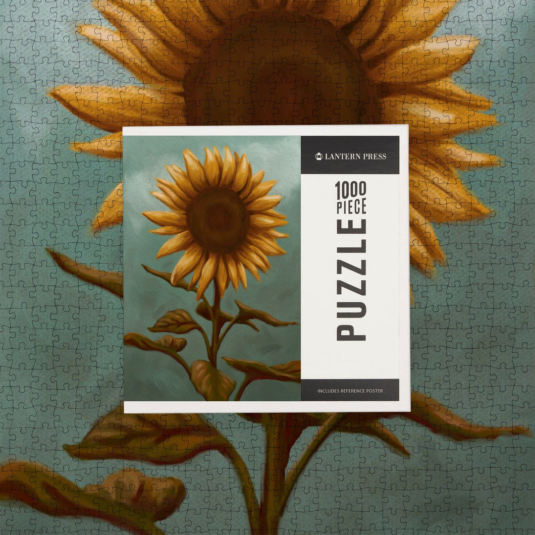 Sunflower, Oil Painting, Jigsaw Puzzle Puzzle Lantern Press 