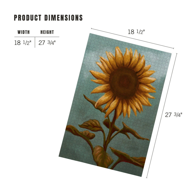 Sunflower, Oil Painting, Jigsaw Puzzle Puzzle Lantern Press 
