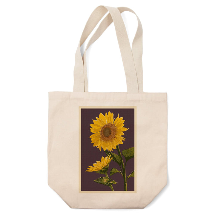 Sunflowers, Letterpress, Lantern Press Artwork, Tote Bag Totes Lantern Press 