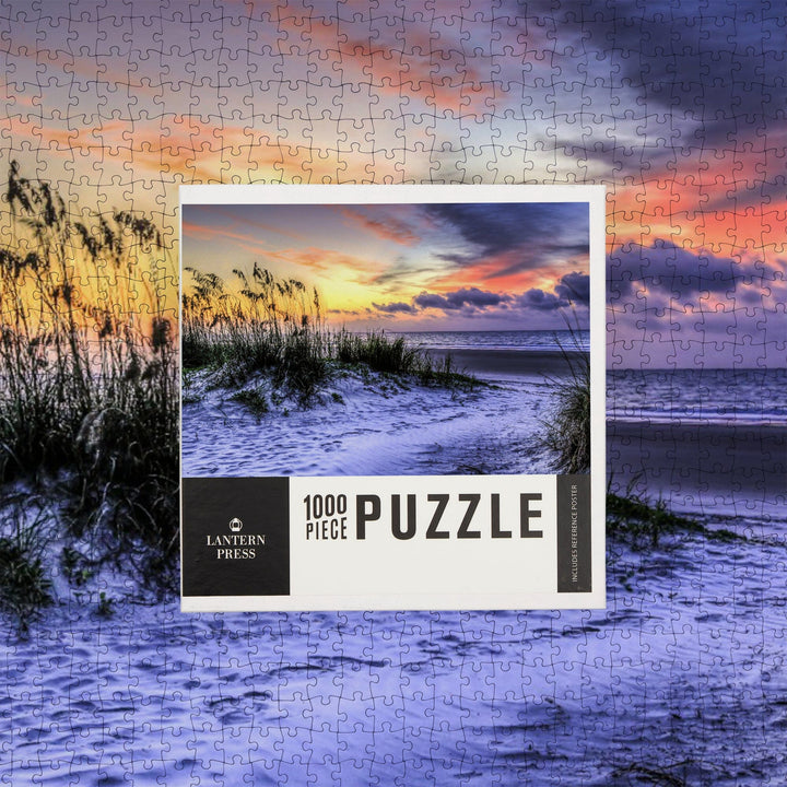 Sunrise Beach Scene, Jigsaw Puzzle Puzzle Lantern Press 