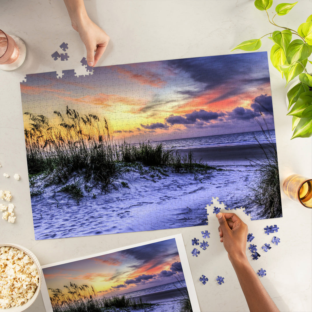 Sunrise Beach Scene, Jigsaw Puzzle Puzzle Lantern Press 