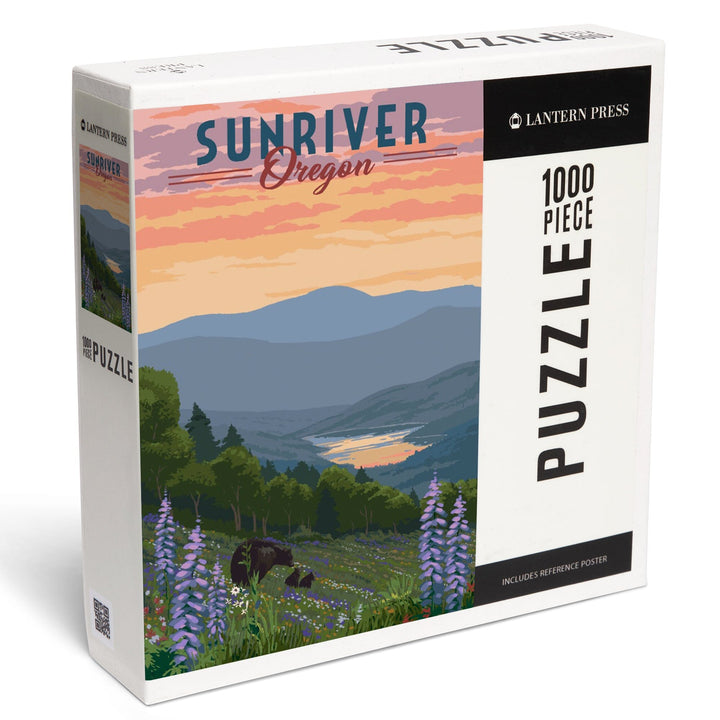 Sunriver, Oregon, Bear and Spring Flowers, Jigsaw Puzzle Puzzle Lantern Press 